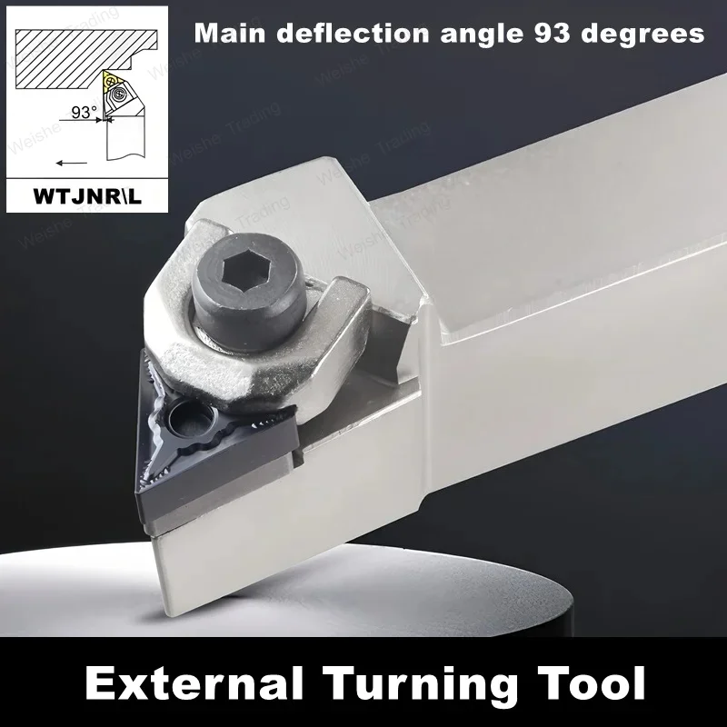 

93 degrees External Turning Tool Holder WTJNR WTJNL 1616H16 2020K16 2525M16 Cnc Lathe Cutter Bar TNMG1604 Inserts