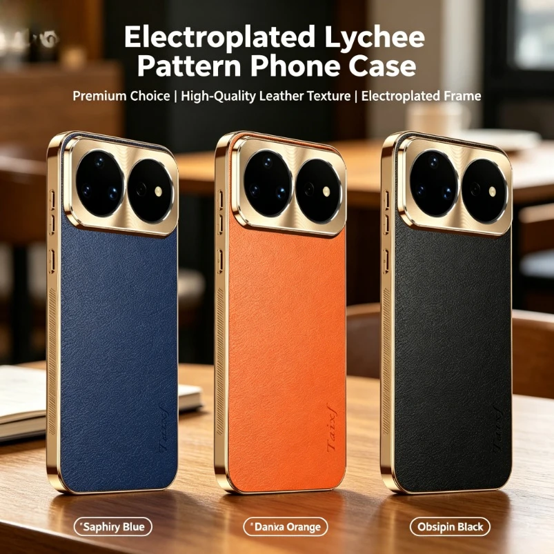 Case For Huawei Nova 16 Ultra 16Pro 16Z Plating PU Leather Texture Lichee Pattern Shockproof Cover For Nova 16 Pro Bumper Cases