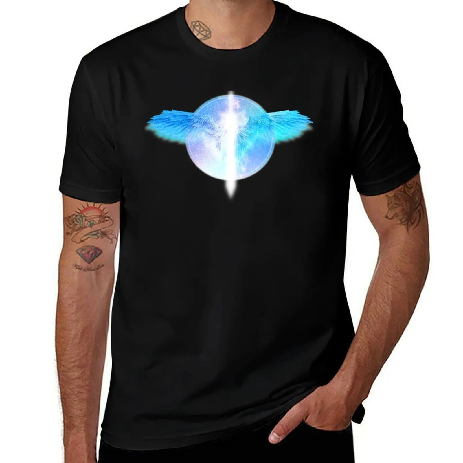 Archangel Michael The Protector T-Shirt Work Basic Short Sleeve Top T-Shirt