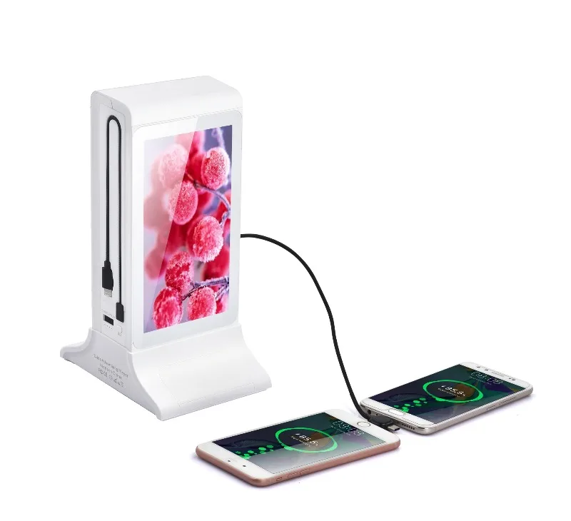 Tabletop Digital Display Advertising Wifi Menu Holder Power Bank Restaurant Table Mobile Cell Phone Charger Charging Station