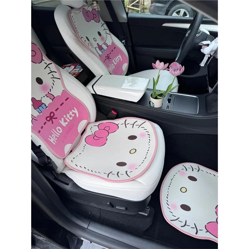 

Hello Kitty Car Seat Cover Front Rear Cushion Comfortable Breathable Protector Mat Four Season Pad Auto Interior Accessories