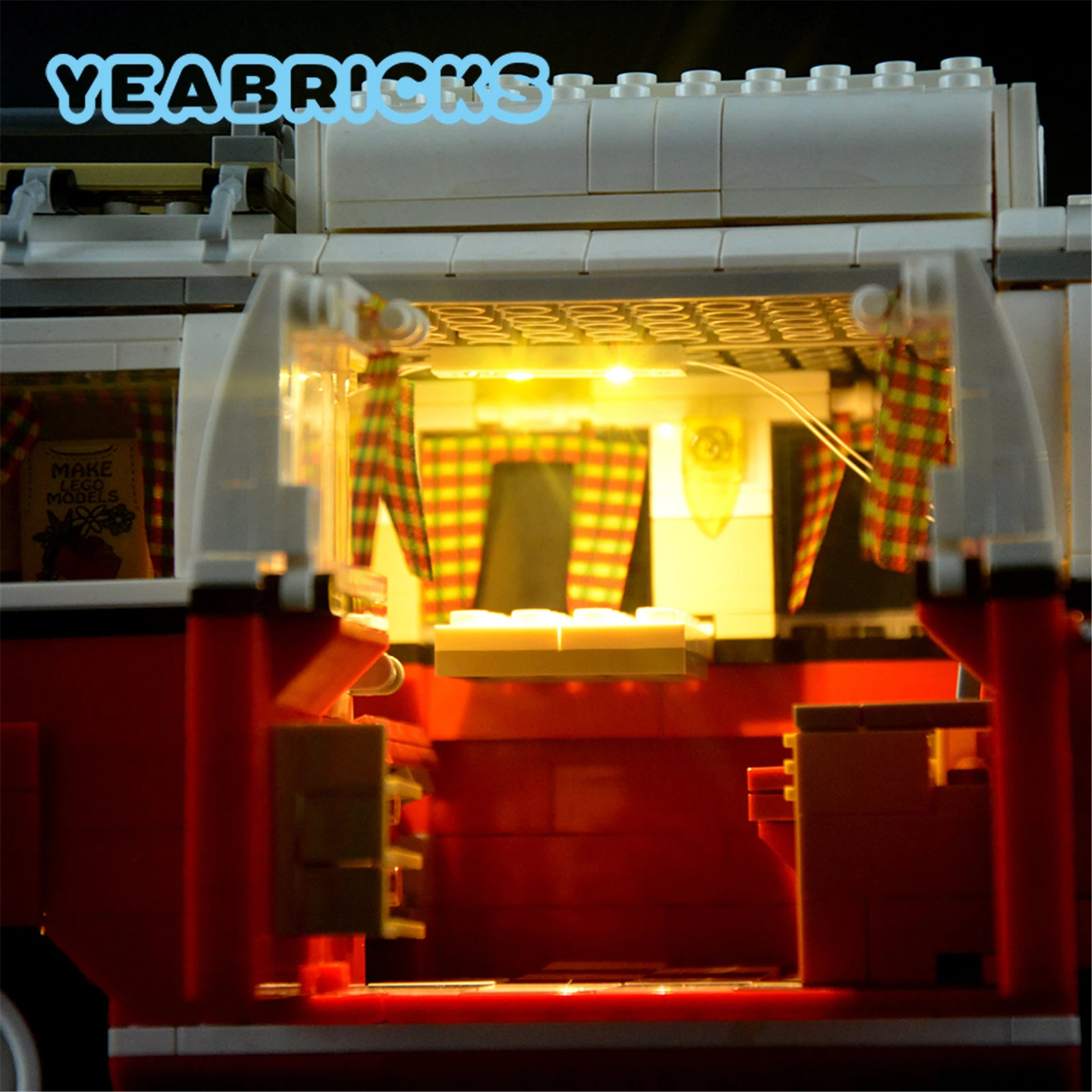 YEABRICKS LED Light Kit for 10220 T1 Camper Van Building Blocks Set (NOT Include The Model) Toys for Children