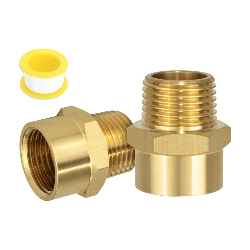 

2PCS Brass G1/2 BSP Female To 1/2Inch NPT Male Thread Pipe Fitting Adapters