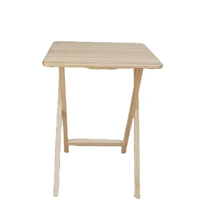 Solid Wood Side Table Compact Foldable Computer Desk Camping Leisure Outdoor Table