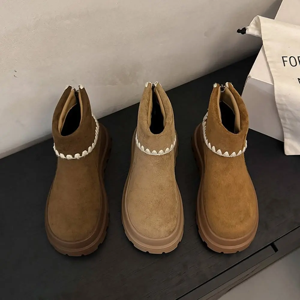 أحذية مرتفعة للنساء جديدة 2025 Briti Sle ريترو تنورة الخريف والشتاء ort التمهيد ثي بوت دافئ Plu Faionable #4