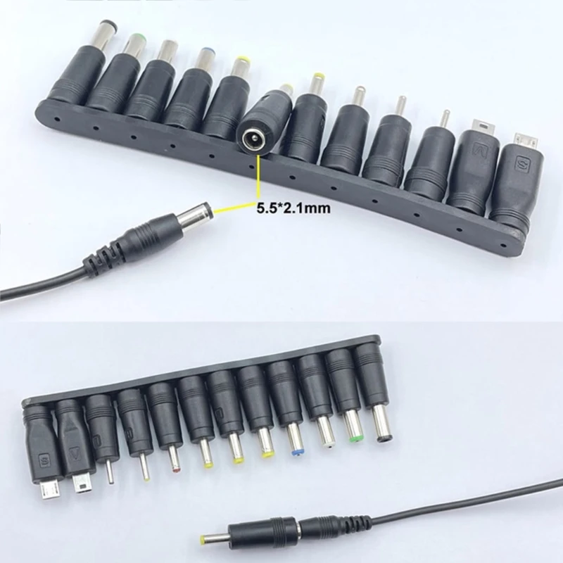 K1AA ユニバーサル電源ケーブル USB から DC5.5x2.1mm 電源コードラインサポート 5V 充電、ファン電話用の複数のコネクタチップ付き