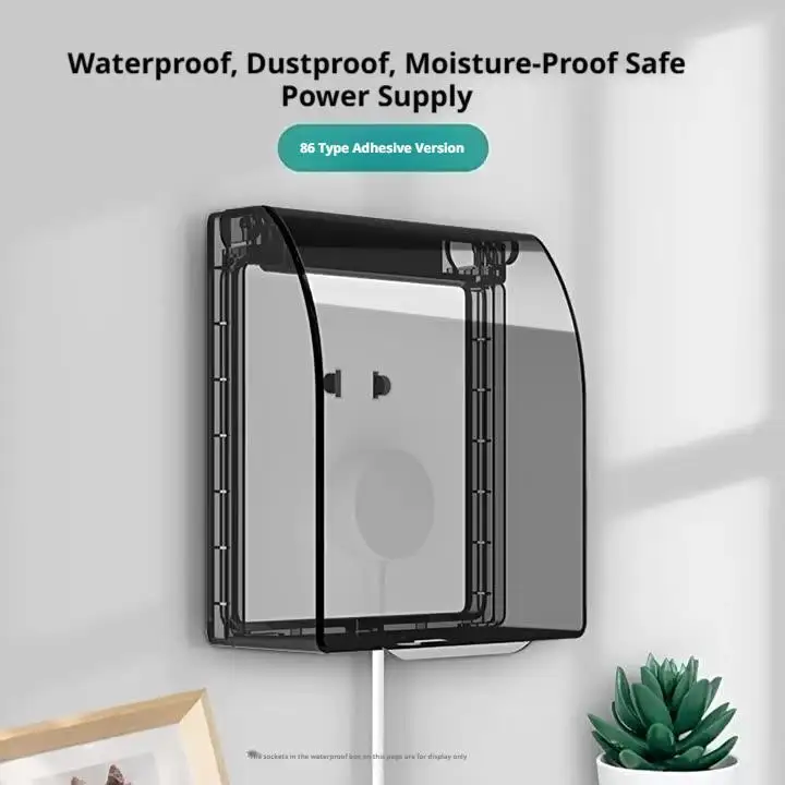 86 Type Switch Protective Cover Power Outlet Supplies Waterproof Electric Plug Cover Home Self-Adhesive Power Outlet Protector view 2