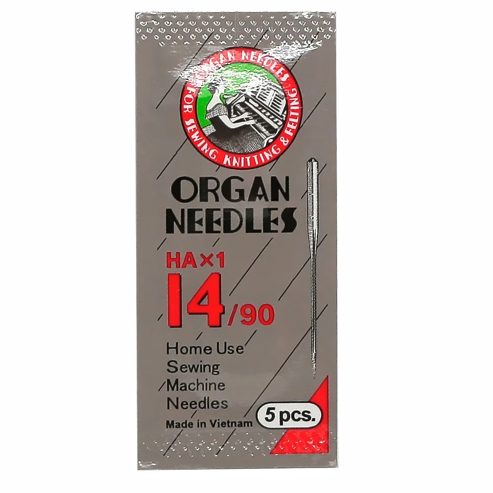 5pcs/Pack of ORGAN Household Sewing Machine Needles HAX1 Sewing Needles for SINGER BROTHER 9/65 11/75 12/80 14/90 Ect YJ388