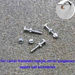 2pcs Glasses Screw Square Nail Accessories Gold Silver Large 3mm Small 2.5mm For Frameless Myopia Glasses Sunglasses Parts