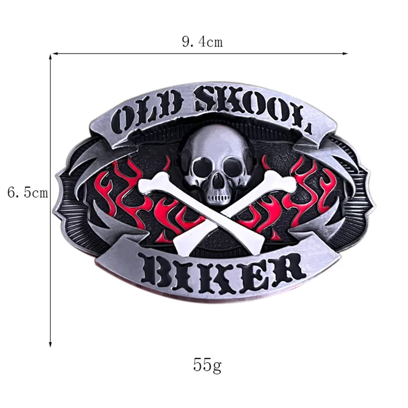 Gesper sabuk tengkorak paduan seng dalam gaya Barat