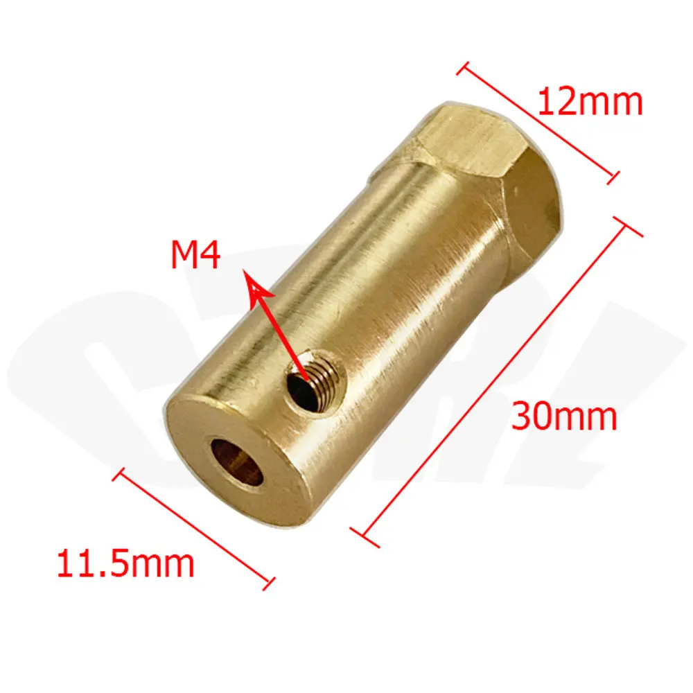 Brass Lengthened Metal Hexagonal Coupling 3mm 4mm 5mm 6mm 7mm 8mm Motor Wheel Connector for 1/8 1/10 RC Car Wheels Tires Shaft