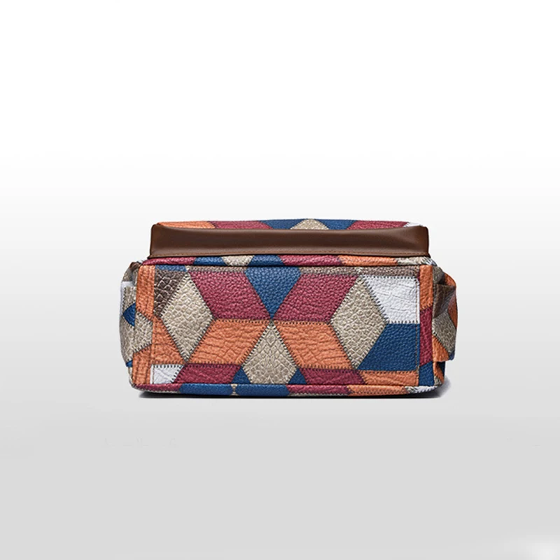 Luksusowe PU skórzane damskie torby na ramię Crossbody wysokiej jakości torebka damska Patchwork styl narodowy kobieta Messenger Tote Sac