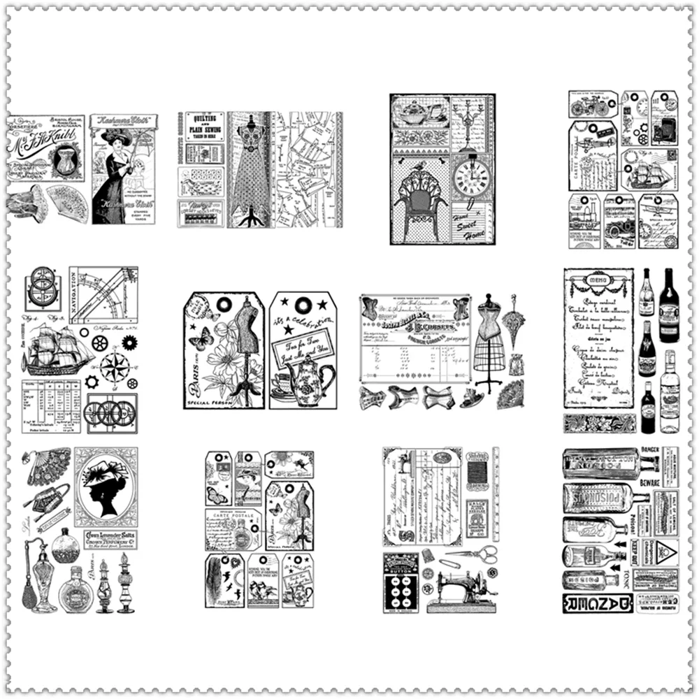 Retro Style Phone Bottle 2022 New Clear Stamps For Scrapbooking Paper Making Account Craft Set Card Transparent Seal