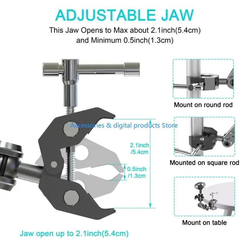 77JD Lightweight Adjustable Aluminum Phone Mount Holder Fitness Entertainment Support