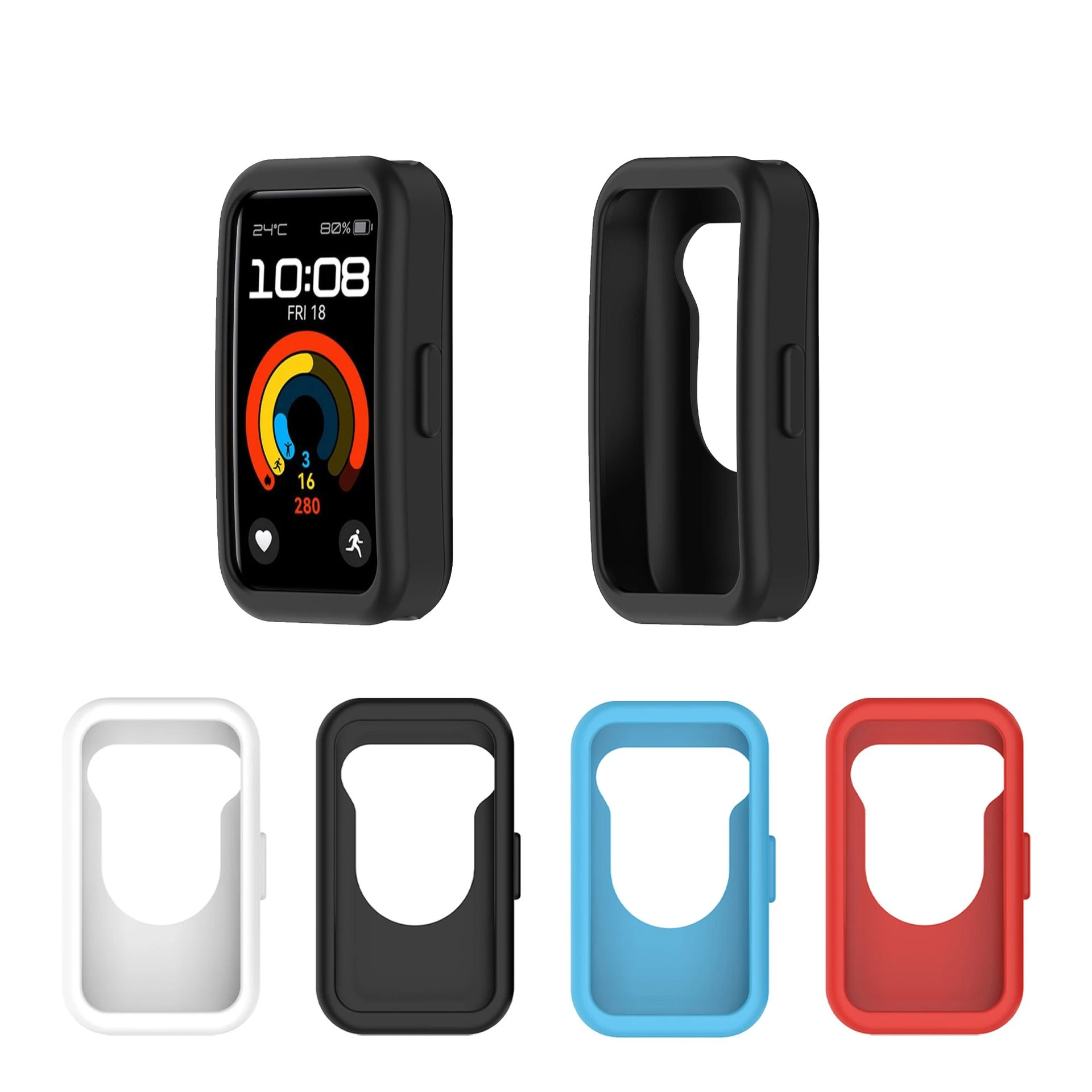 حافظة حماية من السيليكون لساعة Huawei Watch Band 8/9/10 حافظة واقية من السيليكون شبه معبأة من مادة TPU