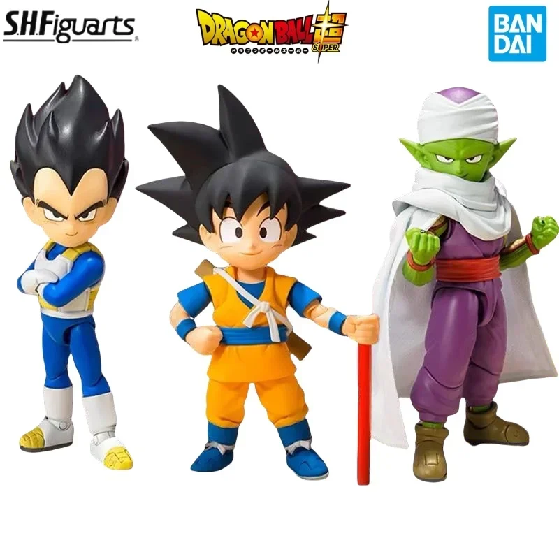 In Stock New Bandai Original S.H.Figuarts Dragonball Daima Anime Son Goku (Mini)&Vegeta (Mini)&Piccolo (Mini) Action Figures Toy