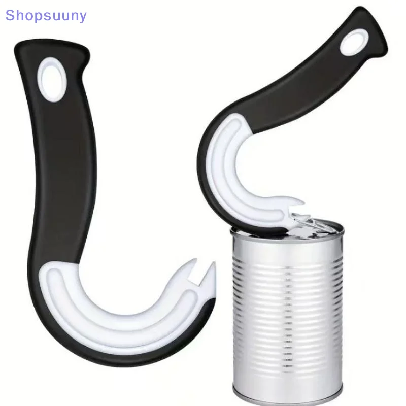 [SU]Easy-Grip Hook Can Opener - Durable Plastic, Perfect For Home & Restaurant Use, Ideal Christmas Party Accessory[SU]