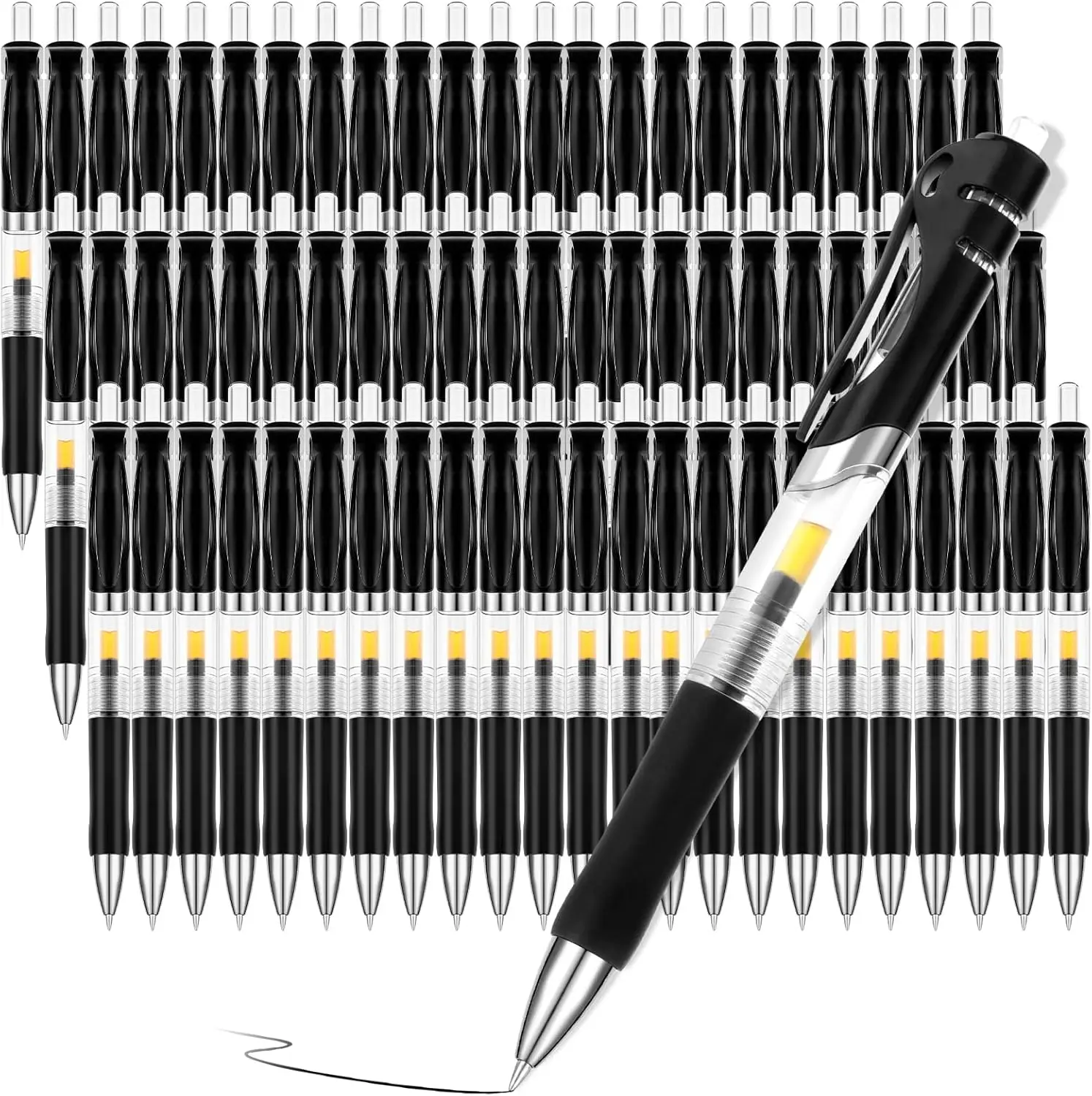 

90Pcs Gel Ink Pens Fine Point 0.5mm Metal Tip Retractable Gel Pens Ballpoint Rubber Grip Smooth Pens for Office Back to School