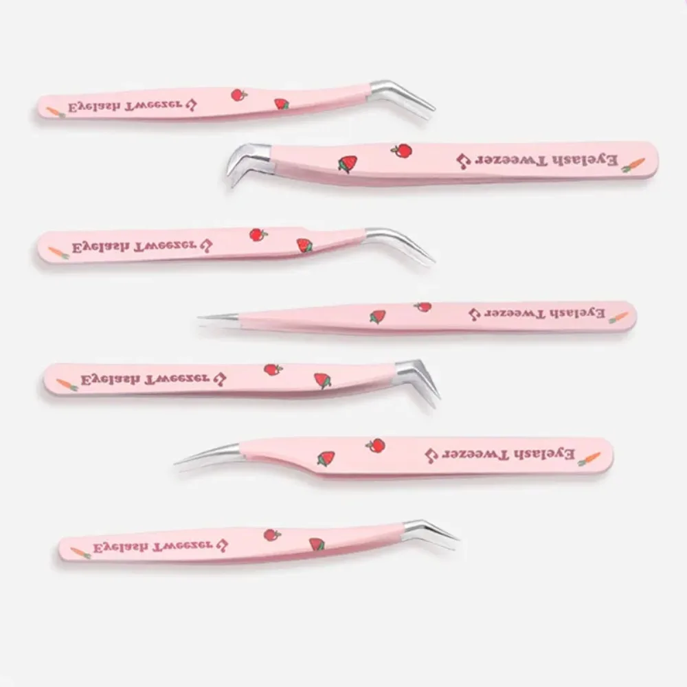 Nieuwe 7 Soorten Valse Wimper Pincet Anti-Statische Pincet Gebogen Strip 3d Wimpers Extensie Pincet Roestvrijstalen Make-Up Tools