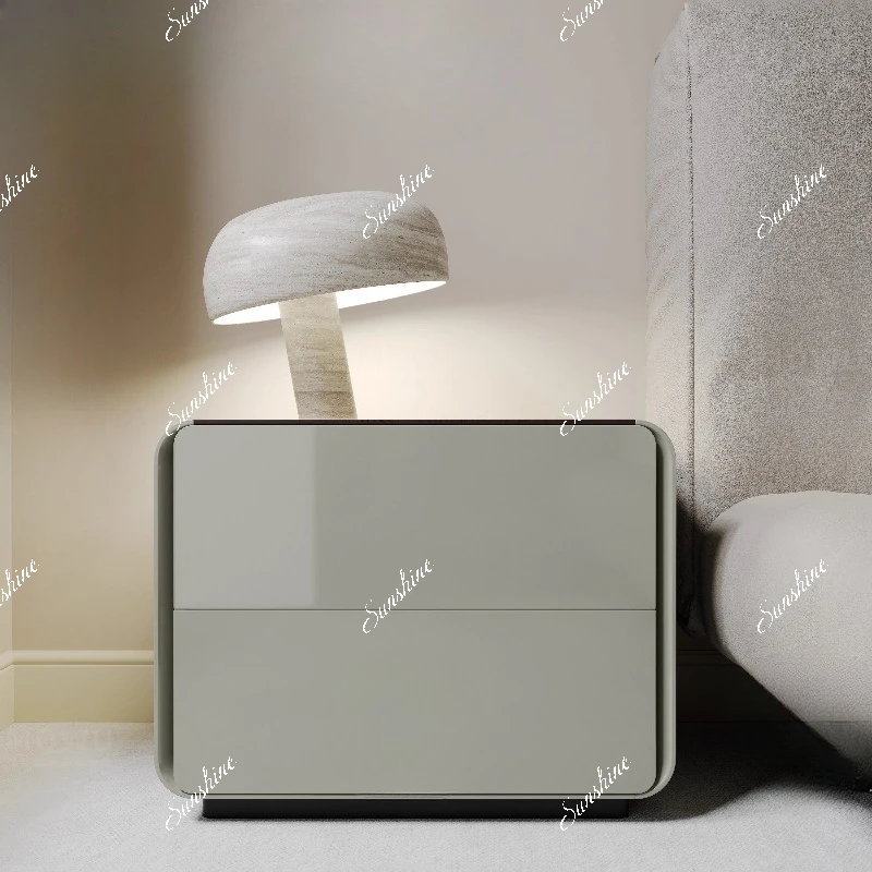 

Simple modern bedside table Cream style household square storage bedside cabinet