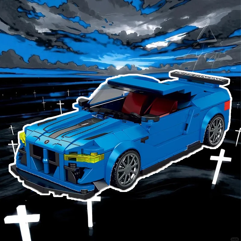 

Classic Car Brick Racing Block Model Kit Kawaii Retro Small Particle Desktop Ornament Decoration Boy Toys Surprise Birthday Gift