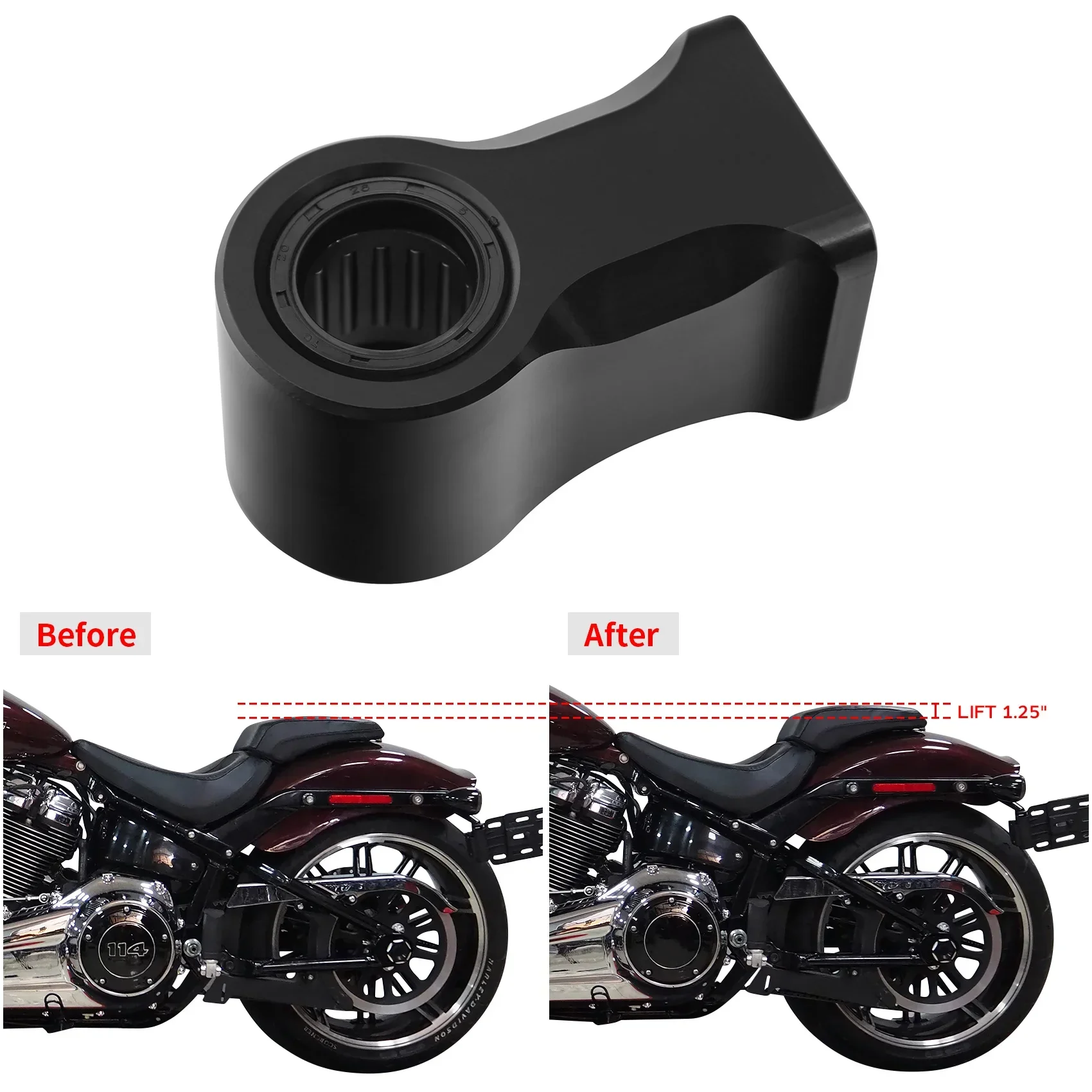 ملحقات الدراجة النارية Harley Softail 2018-2022 1-1/4 "1.25" تمديد حامل الصدمات الخلفي #6