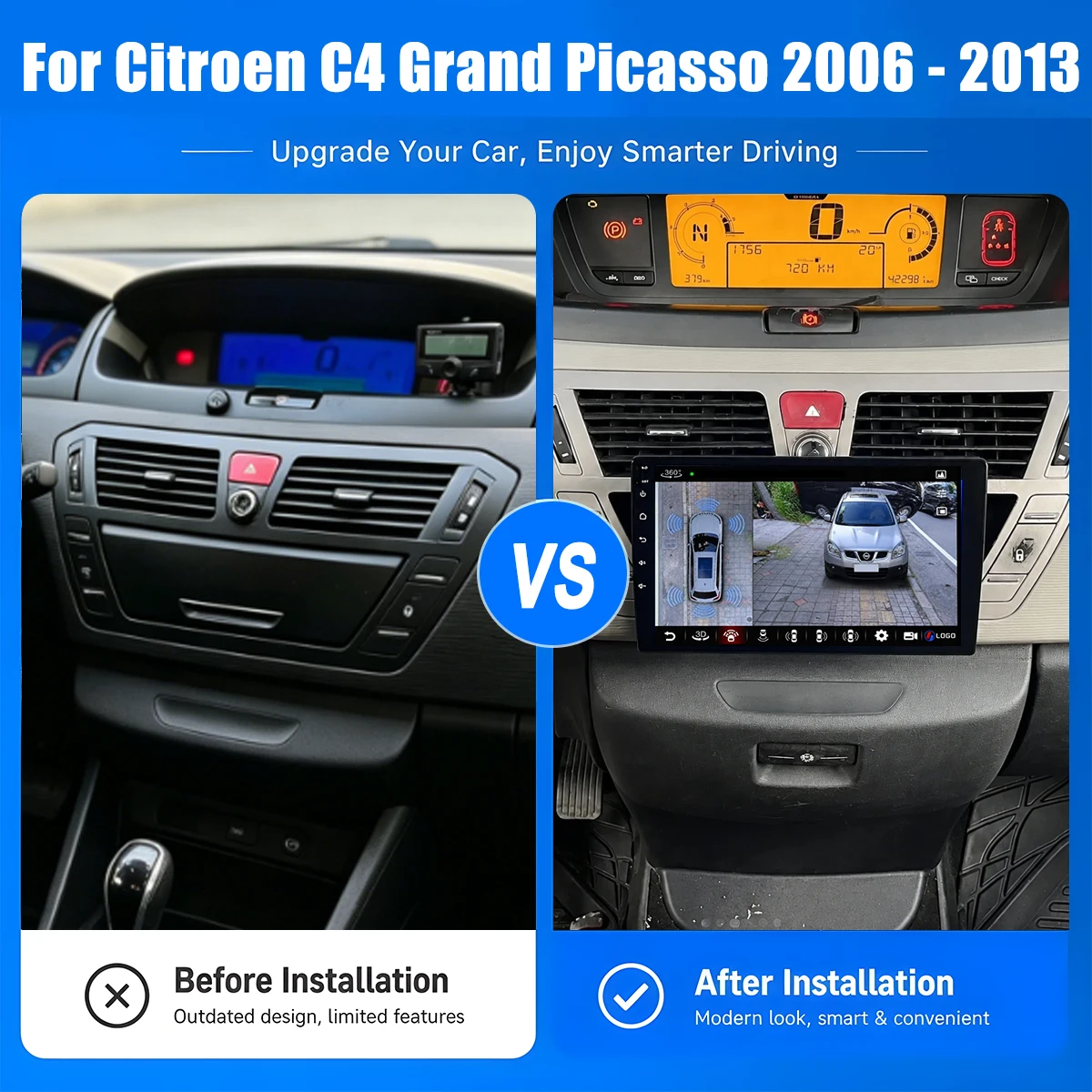 シトロエンC4 ディスプレイオーディオ Android13 CarPlay Sd15d3362d8a94b778f74eeaaeb43f