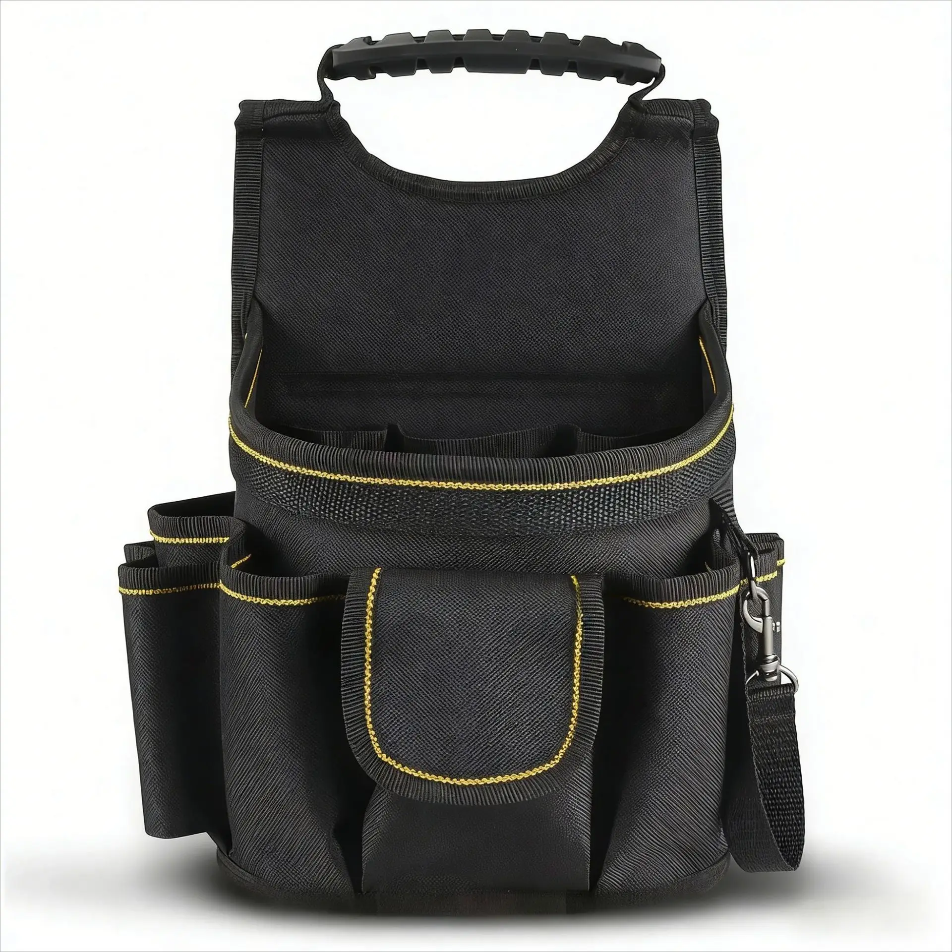 Wear-resistant Oxford fabric tool storage handbag with multi-functional compartments multiple pockets for work tools waist bag
