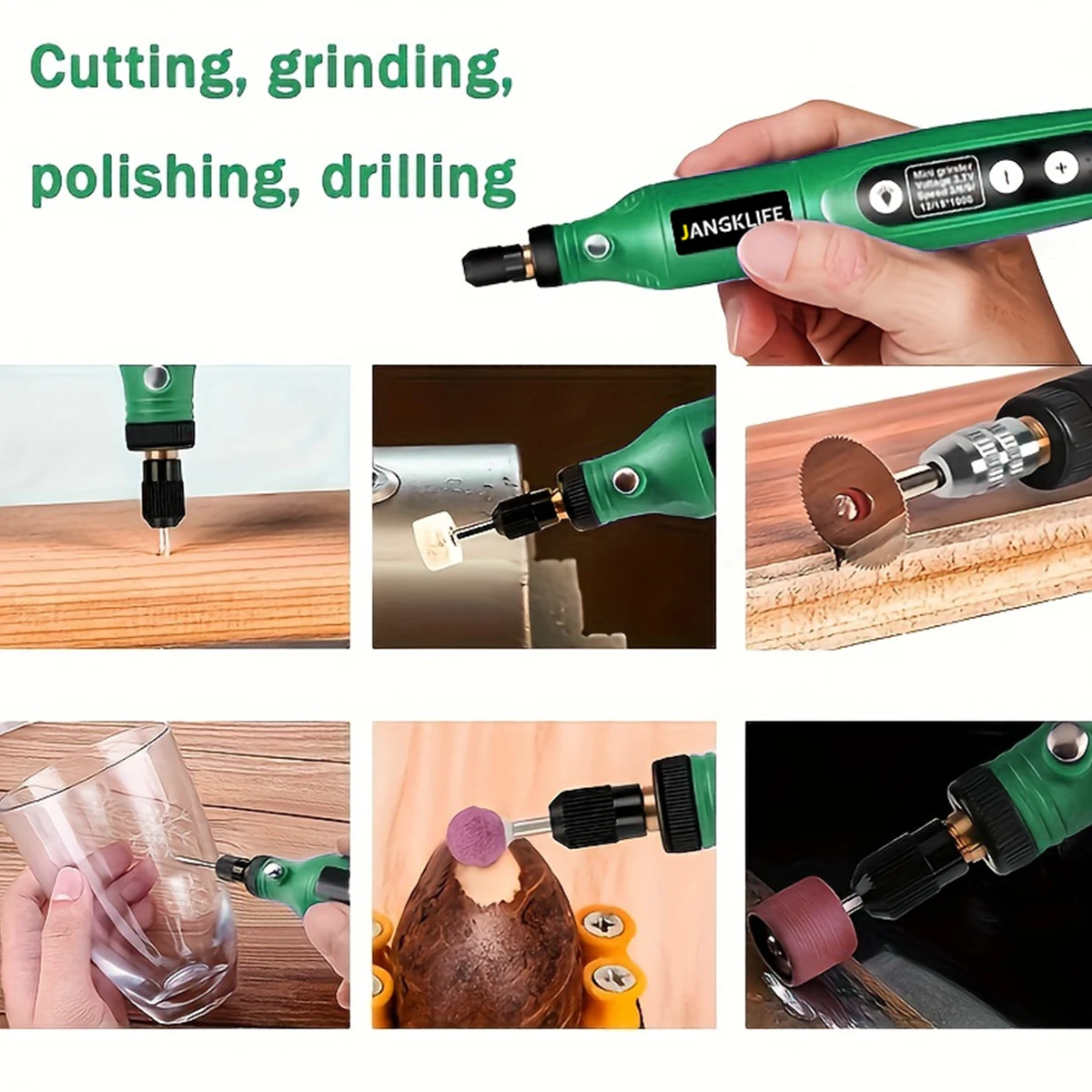 JANGKLIFE USB Cordless Rotary Tool Kit Woodworking Engraving Pen DIY For Jewelry Metal Glass Mini Wireless Drill