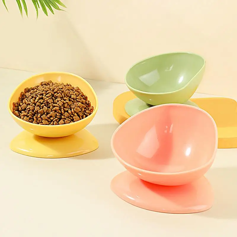 Tilted Elevated Bowl Single Cat Pet Bowl Tilted Elevated Cat Bowl Elevated Pet Feeder Bowl Stress Free Anti-Slip Free Anti-Noise