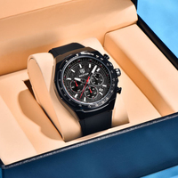 BENYAR 2025 New Quartz Men's Watch Waterproof Fashion Silicone Strap Multi functional Timing Code Business Men's Watch+Gift Box