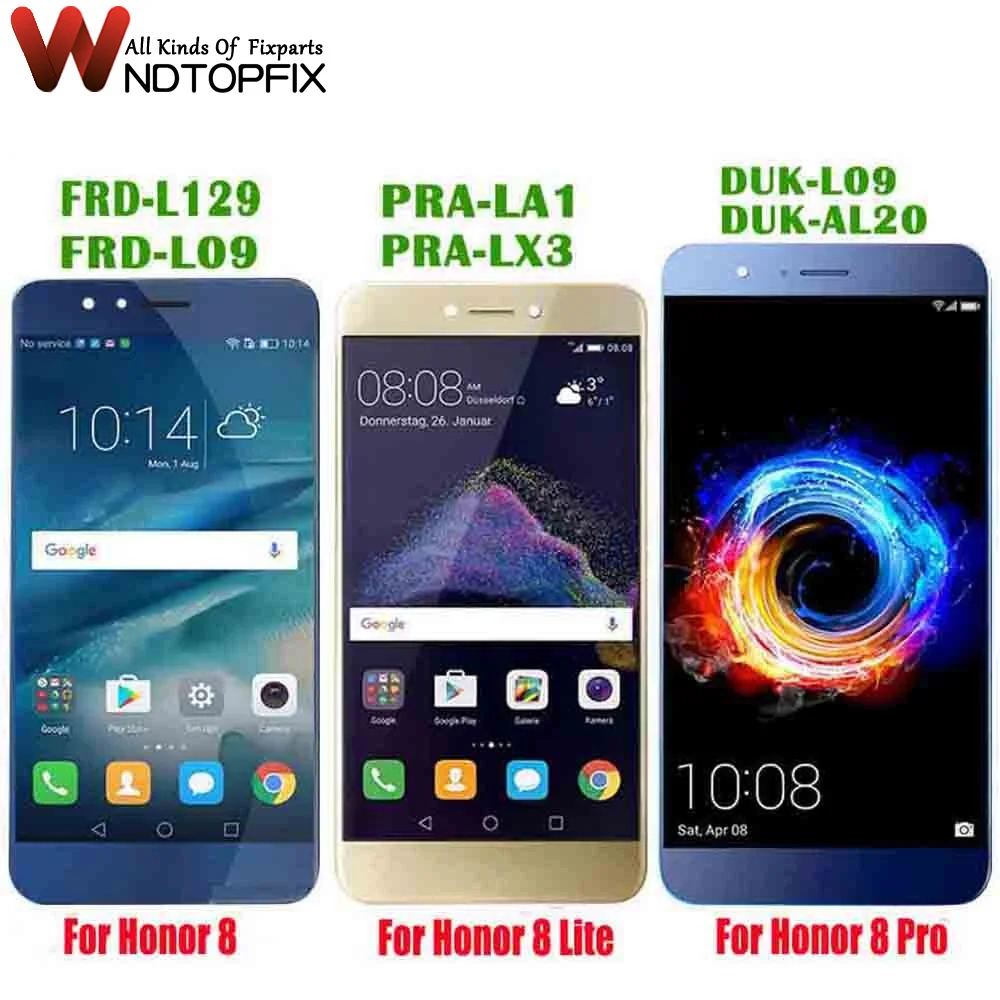 For Huawei Honor 8 Pro LCD Display Touch Screen For Huawei Honor 8 Lite LCD 8pro DUK L09 PRA TL10 LA1 LX1 LX3 FRD L09 L19 Screen