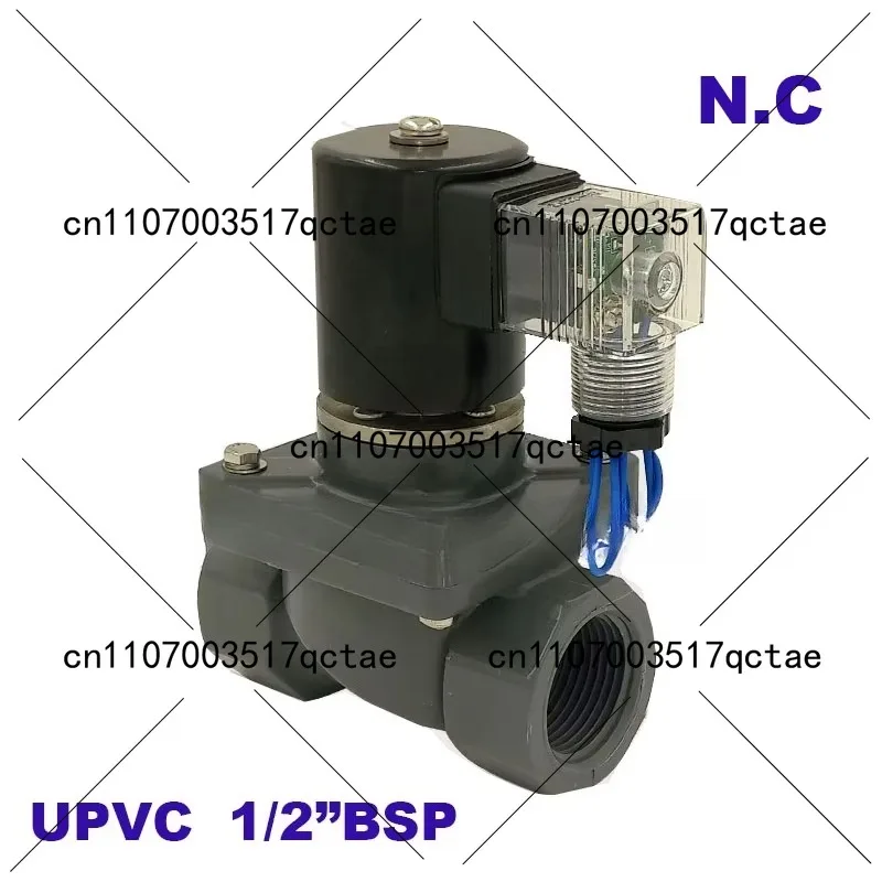 

2 Way Solenoid Valve Seal 1/2" BSP Orifice 15mm Normal Close Anticorrosive Corrosion Resistant Chemical Valve PVC 220V