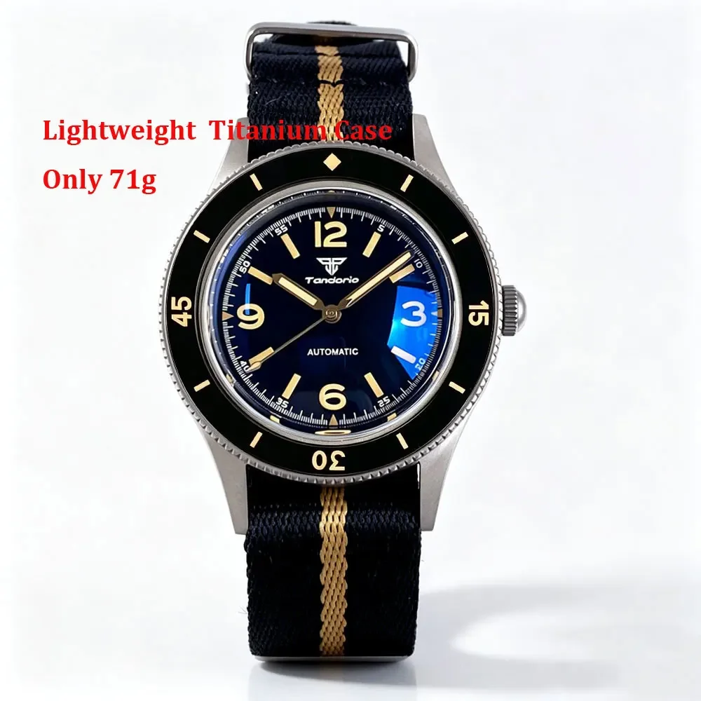 New Grade 2 Titanium Watch Japan NH35/MIYOTA 8215 Bubble AR Sapphire Glass Vintage 20ATM Luminous Wristwatch