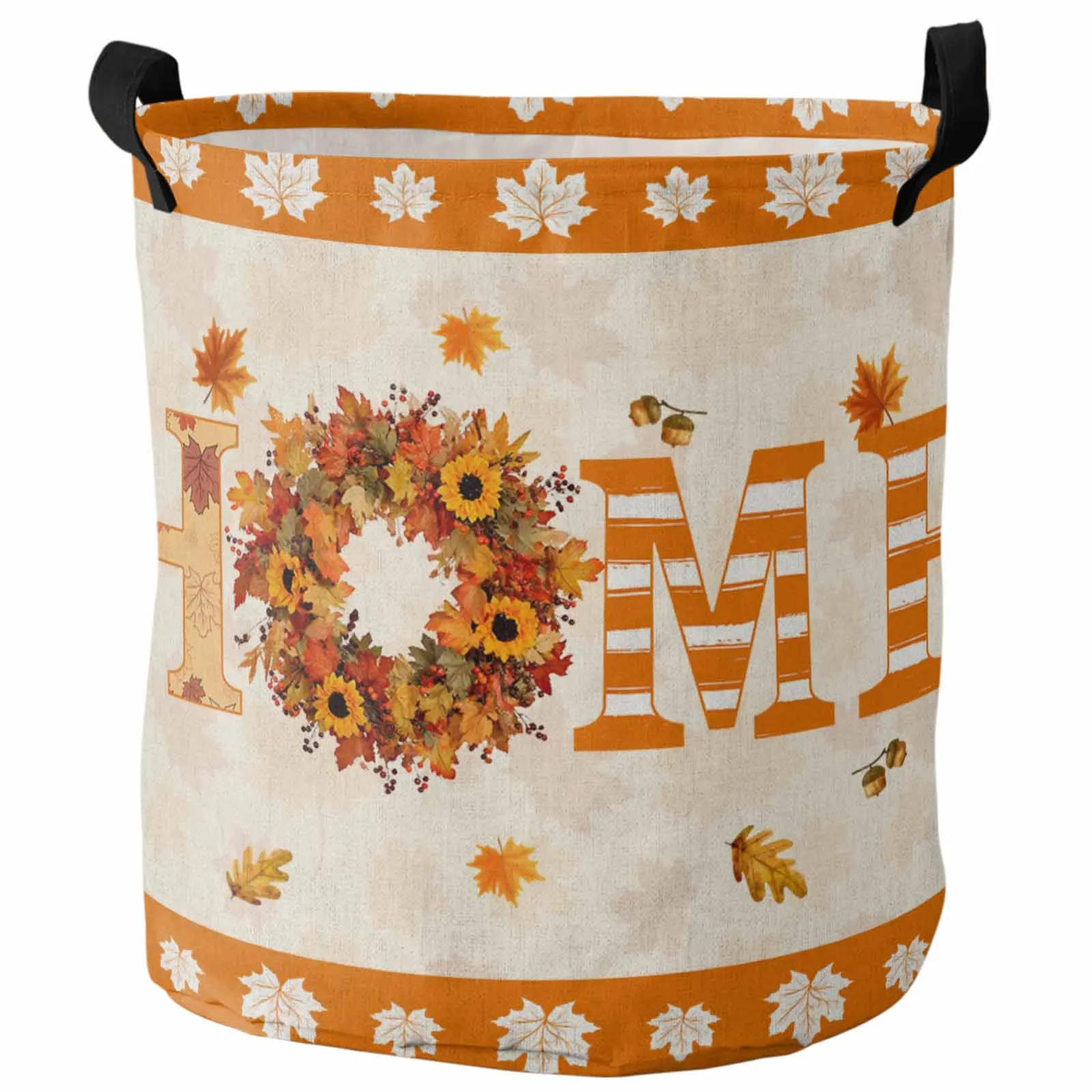 

Country HOME Farm Orange Pumpkin Foldable Dirty Laundry Basket Kid's Toy Organizer Waterproof Storage Baskets