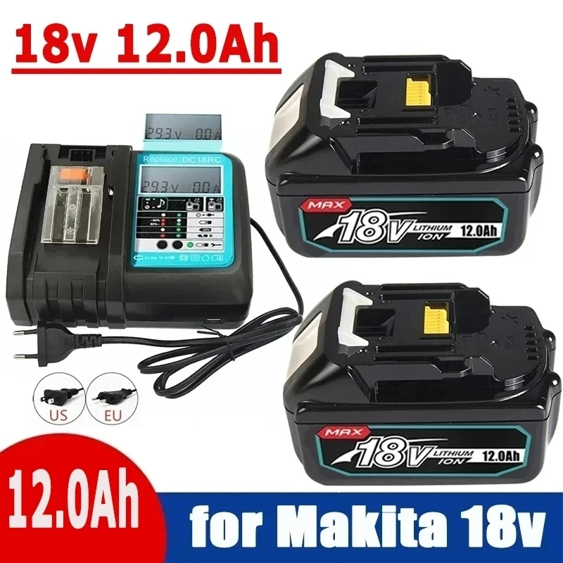 

WIth LED Charger BL1860 Rechargeable Battery 18V 12000mAh Lithium Ion for Makita 18v Battery 12Ah BL1840 BL1850 BL1830 BL1860