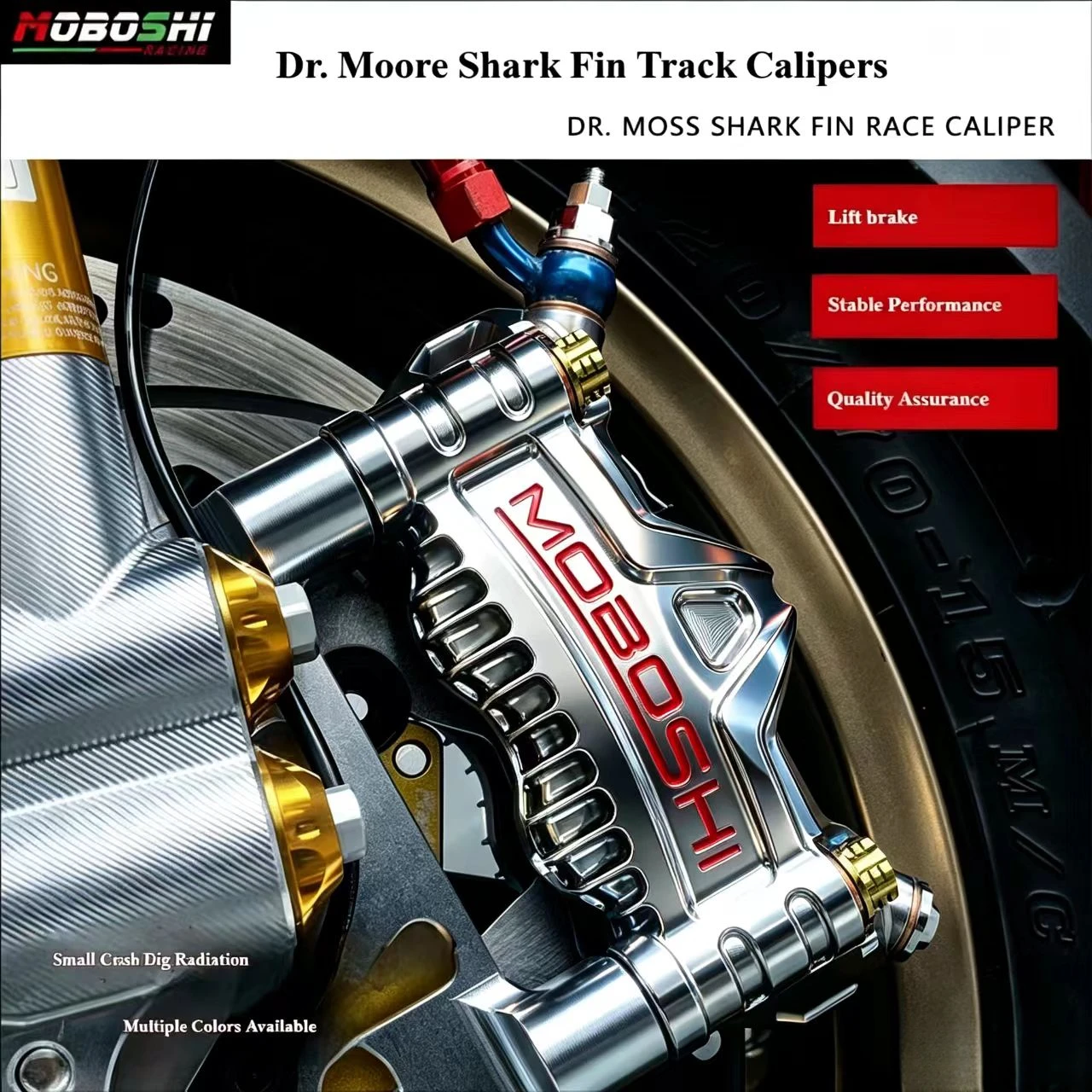 Shark Fin Track Edition Small Crab Big Radiation Caliper Little Cow N1S Yellow Dragon 600 No. 9 Modificaciones para Motocicletas
