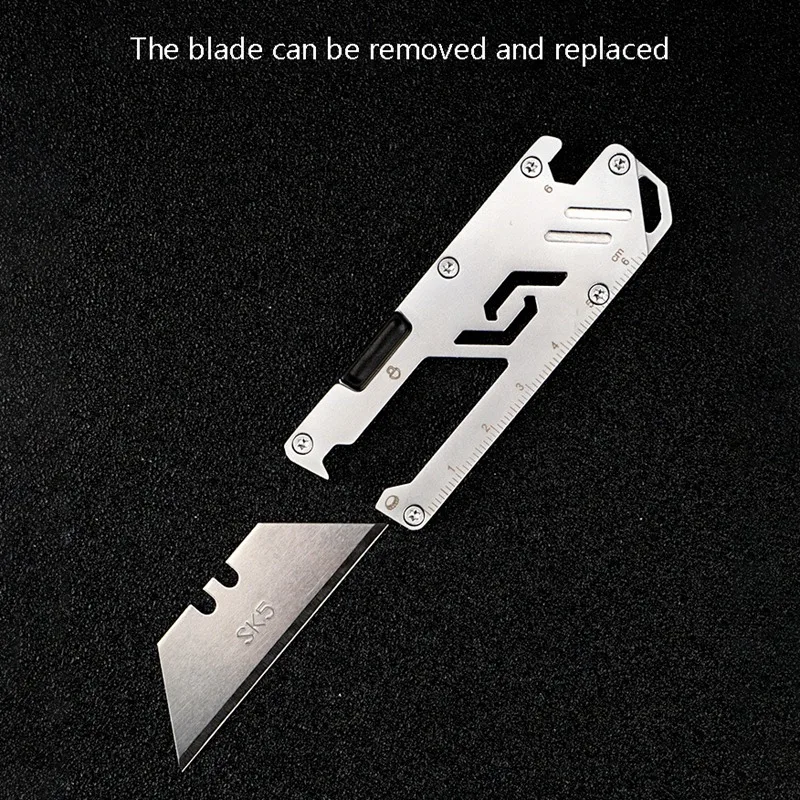 Stainless Steel EDC Folding Utility Knife Wallpaper Knife Paper Cutter Courier Knife Outdoor Peeler Life-Saving Knife