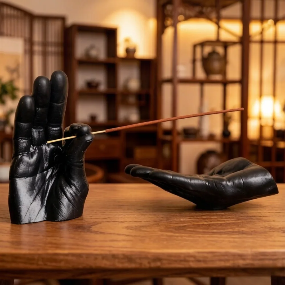 Practical Resin Palm Shape Incense Holder Simulated Quaint Palm Shape Stick Ash Catcher Decorative Hand Statues Yoga Room