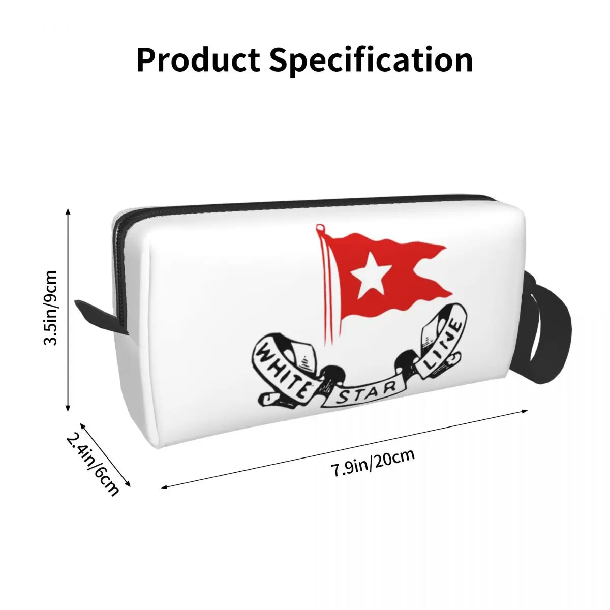 Titanic White Star Line - Red Flag With Star Logo Makeup BagToiletry Cosmetic Bag for Women Beauty Travel Pencil Case