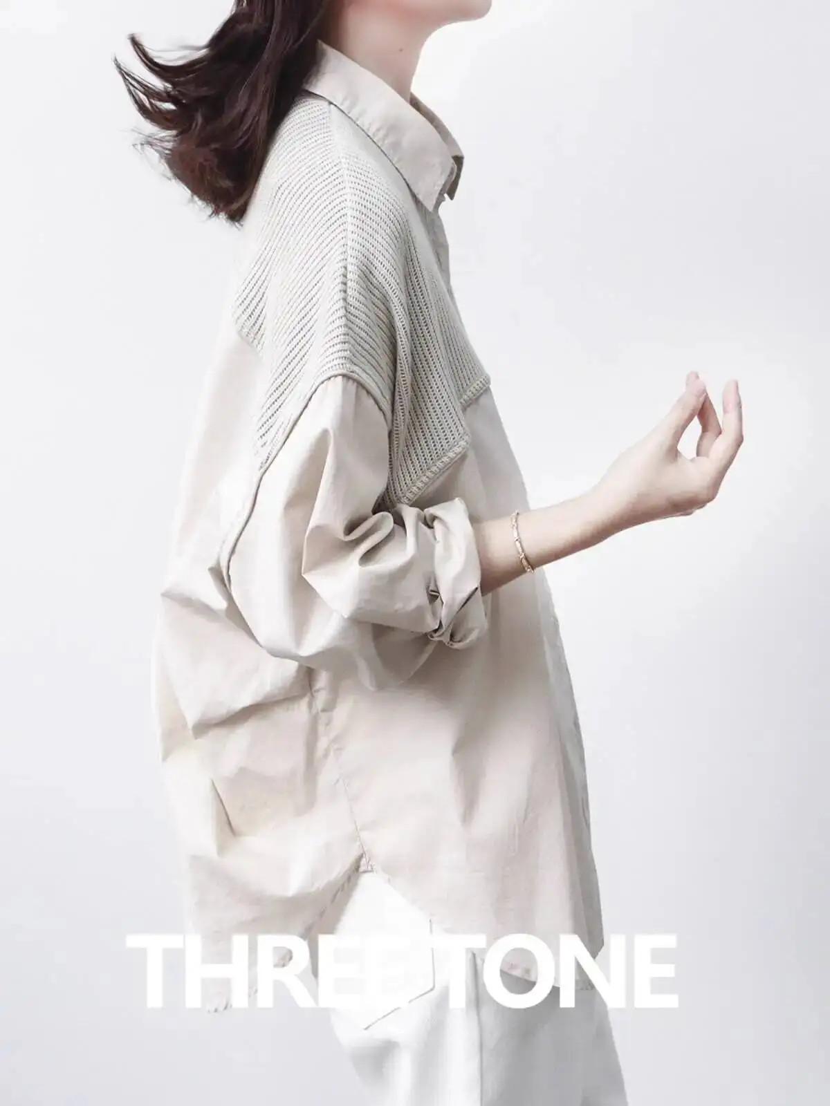 

Женские рубашки, винтажная лоскутная куртка-рубашка для женщин, свободная универсальная блузка с длинным рукавом и воротником, топ в экспортном стиле