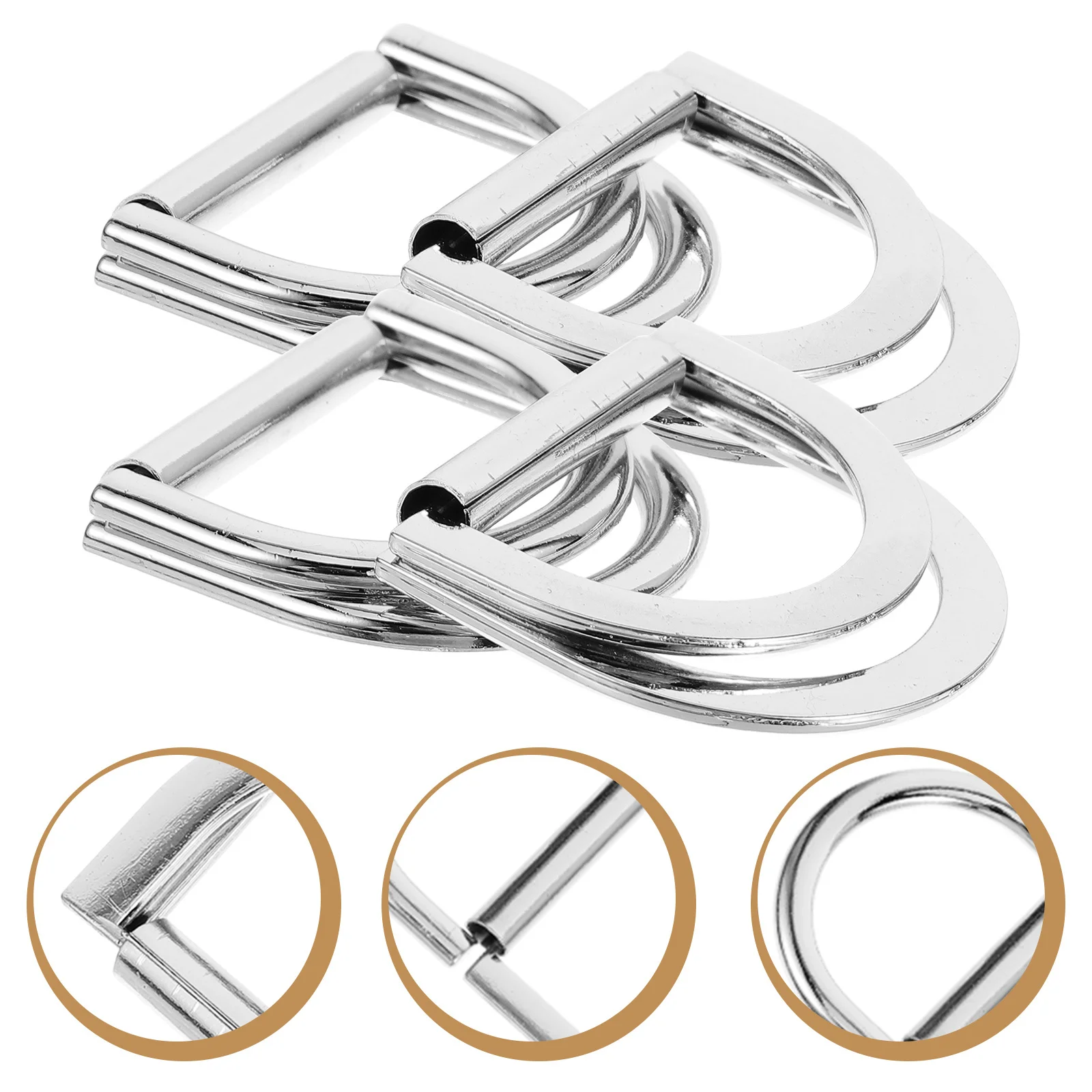 

10Pcs D Rings Buckles Replacement Kit Sturdy Metal Webbing Buckles DIY Straps Belts Accessories D Ring Metal Rings for Crafts