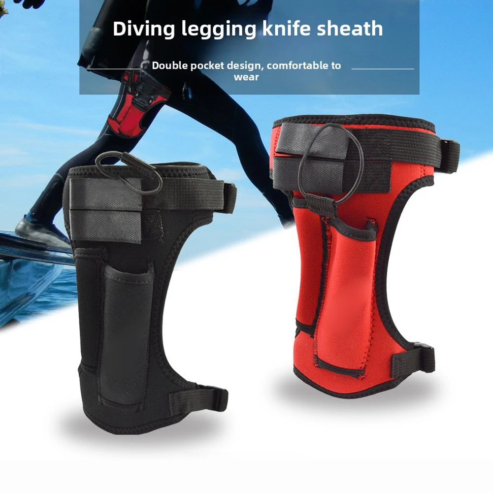 Adjustable Diving Leg Sheath 3.5mm for neoprene Nylon Dual Pocket Blade Scissor Holder With D-Ring For SCUBA Snorkeling Gear