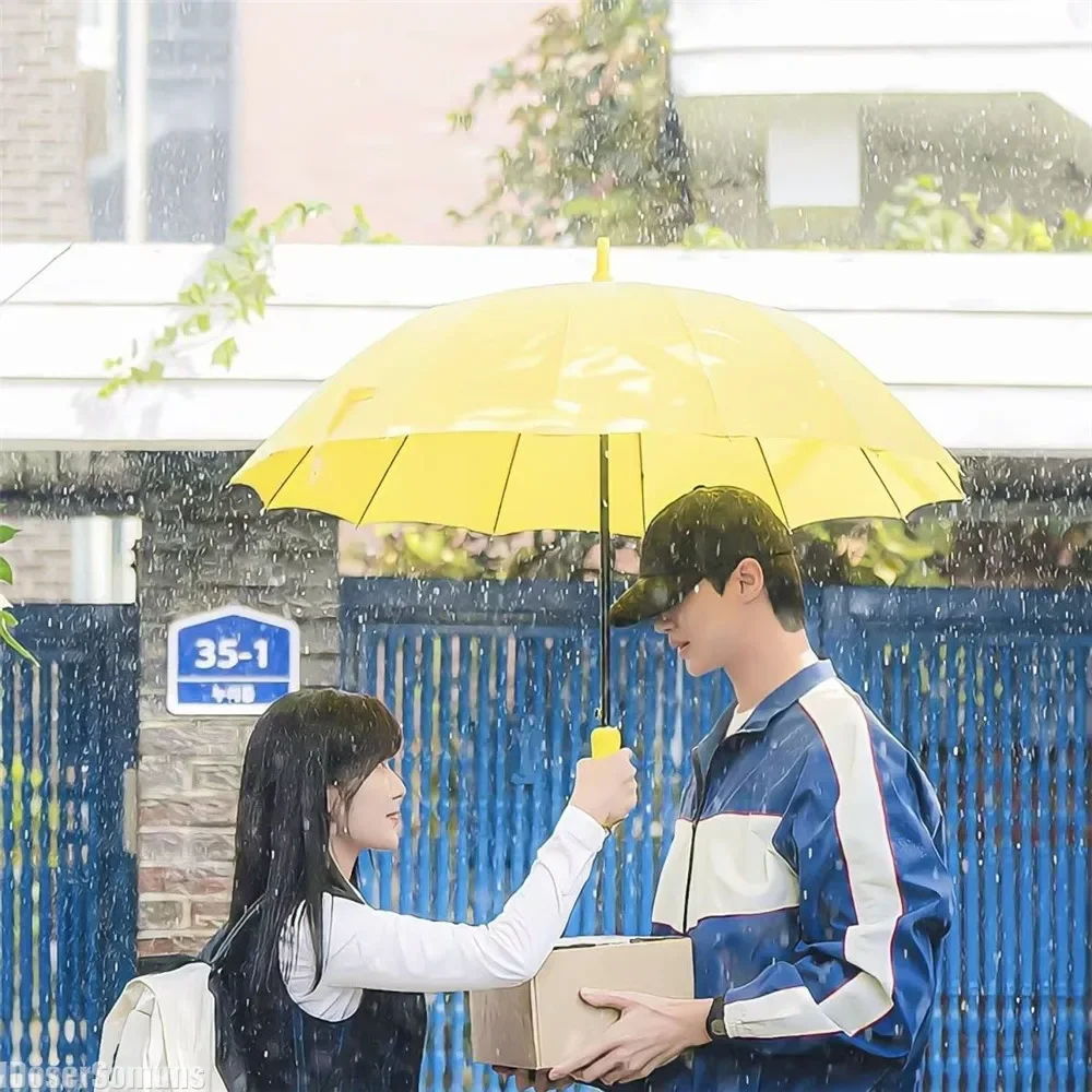 

Loverly Runner Same Yellow Long Handle Umbrella for Man Woman As The TV Series 16 Bones 선재 업고 튀어