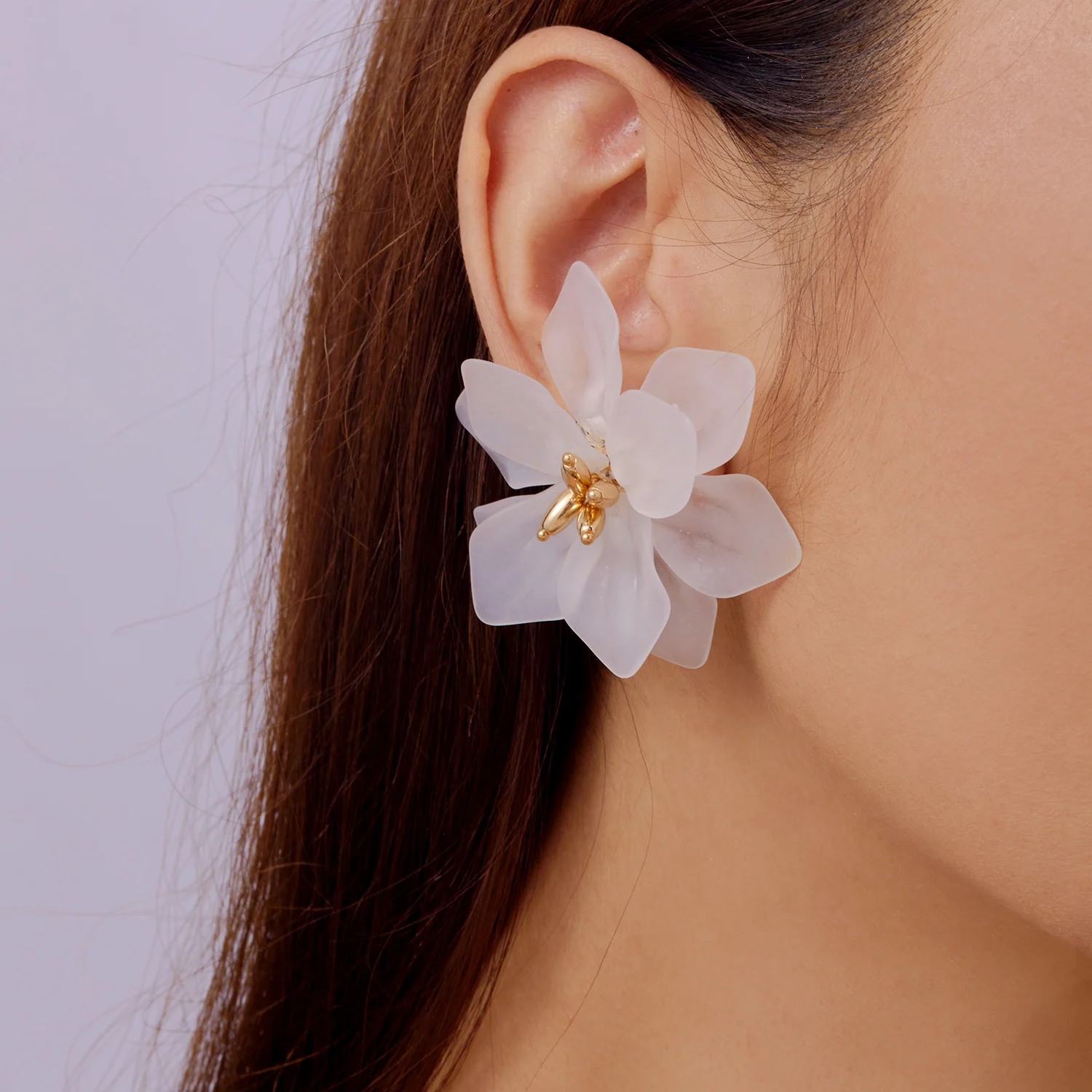 Übertriebene weiße Blumen-Ohrringe für Frauen, trendige Böhmen, bunte Blumen-Ohrstecker, Vintage-Schmuck, Hochzeits-Party-Geschenke – Detail 4