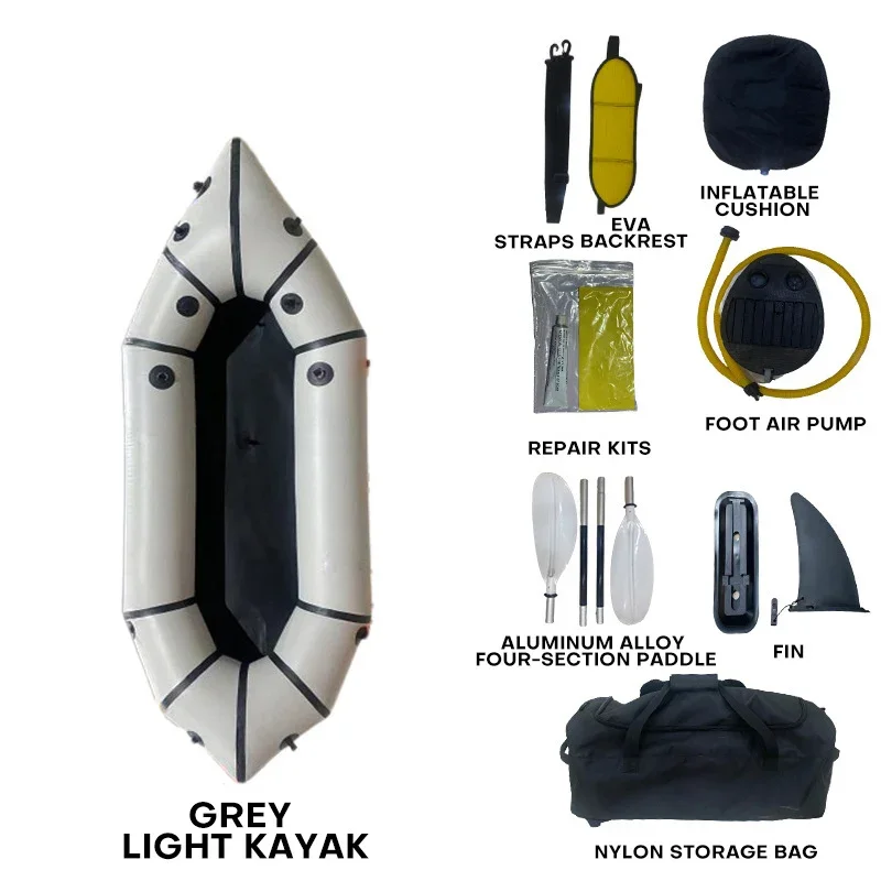 

Wear-resistant 1-person Ultra-light PVC Kayak Inflatable Fishing Boat
