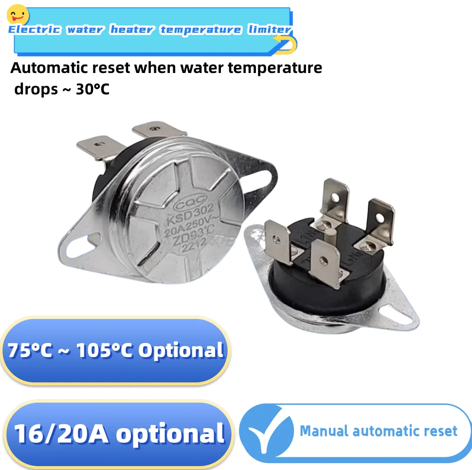 Suitable for Midea Haier Electric Water Heater Temperature Limiting Protector Temperature Control Switch Temperature KSD302