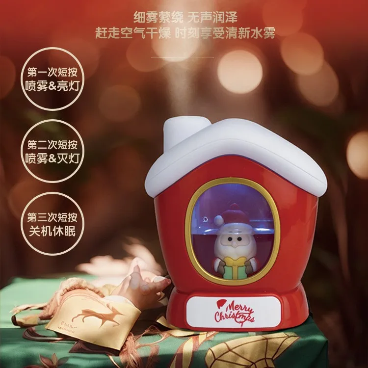 USB Portable Christmas Essential Oil Humidifier Color Changing Night Light Cool Mist Spray Machine Desktop Home Air Moisturizer