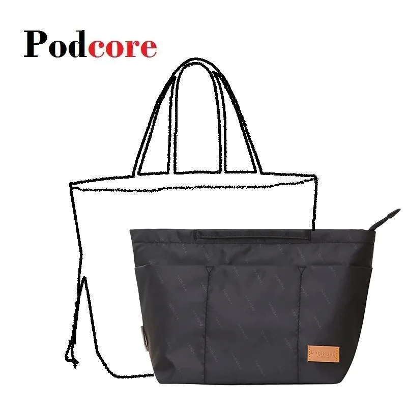 Podcore Purse Organizer for Tote Bag Handbag Organizer Insert with Compartments Black Brown Coffee Purse Inserts for Storage