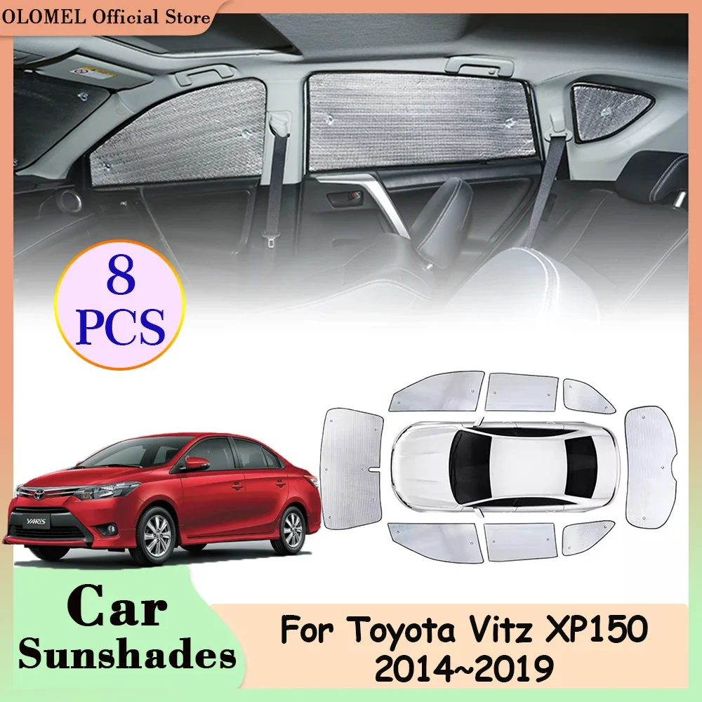 

For Toyota Vitz XP150 Yaris Vios 2014~2019 Car Sunshades Full Coverage Windows Sunvisor Covers Rear Windshield Visor Accessories